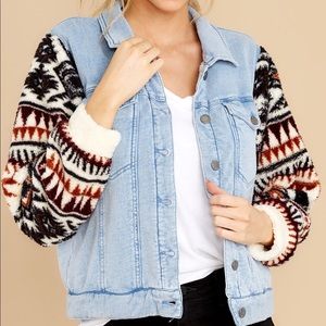 Z SUPPLY GIA KNIT DENIM JACKET | RED DRESS